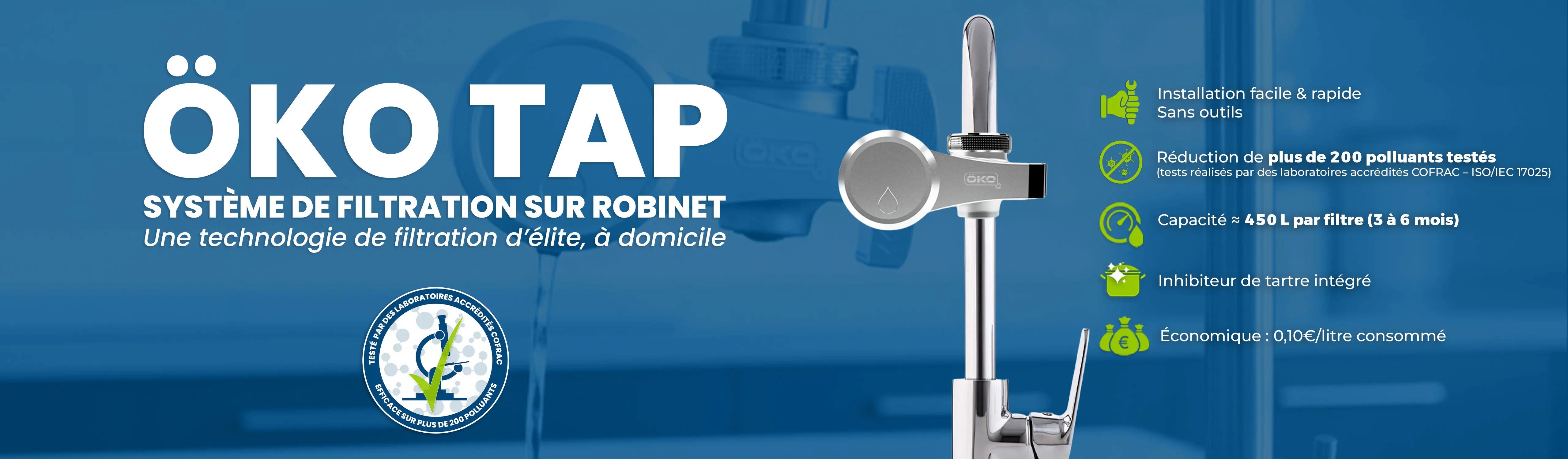 Système filtration sortie robinet ÖKO TAP