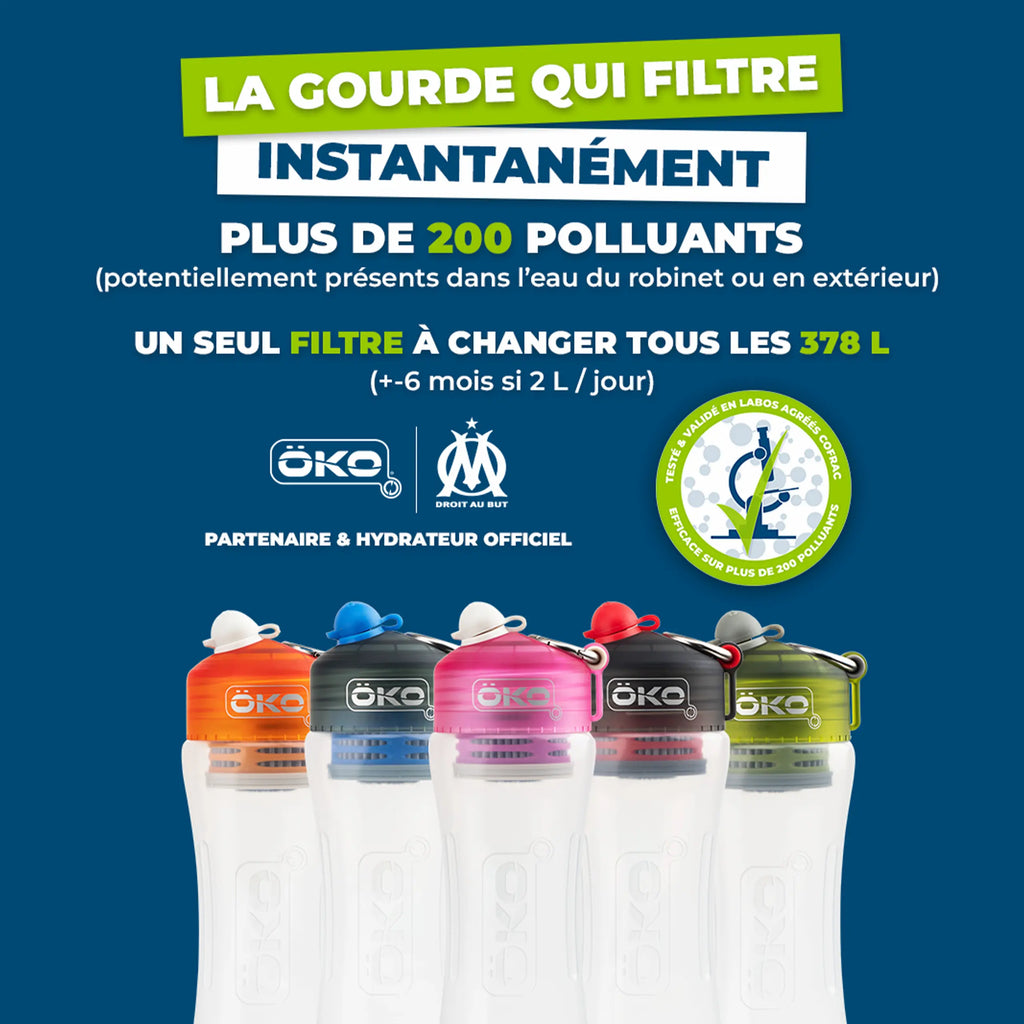 Gourdes filtrantes ÖKO orange vert bleue rose rouge