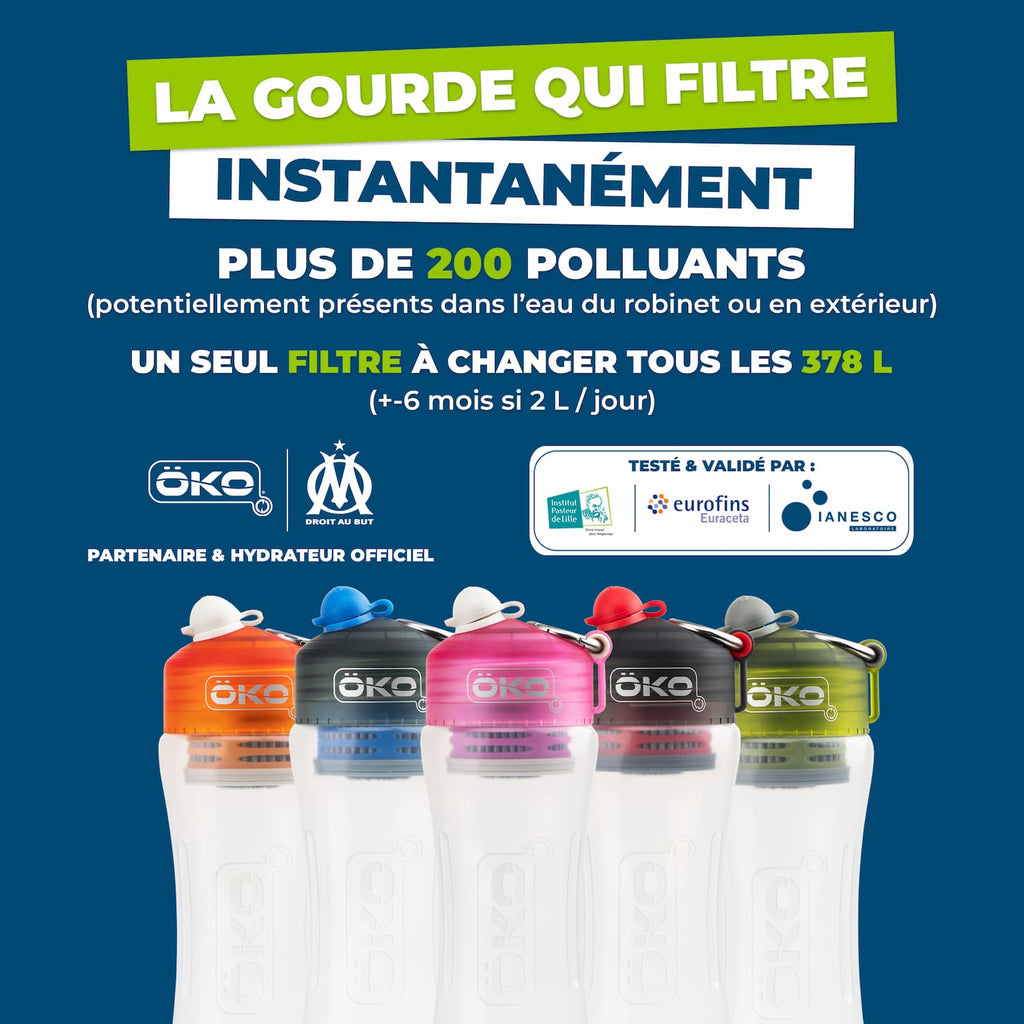 Gourdes filtrantes ÖKO orange bleue rose rouge verte