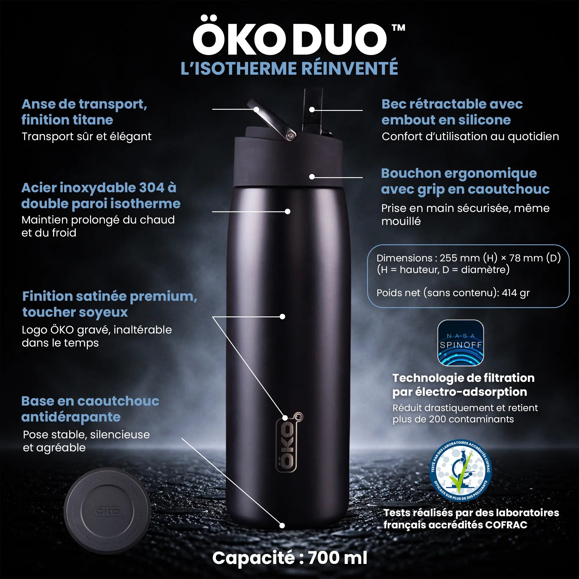 Gourde filtrante isotherme inox
ÖKO duo